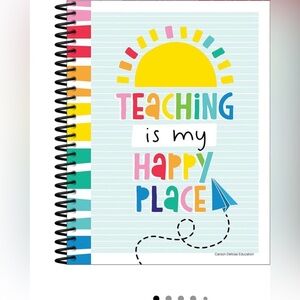 Colorful Teaching Notebook “Teaching‎ is My Happy Place” planner. NEW